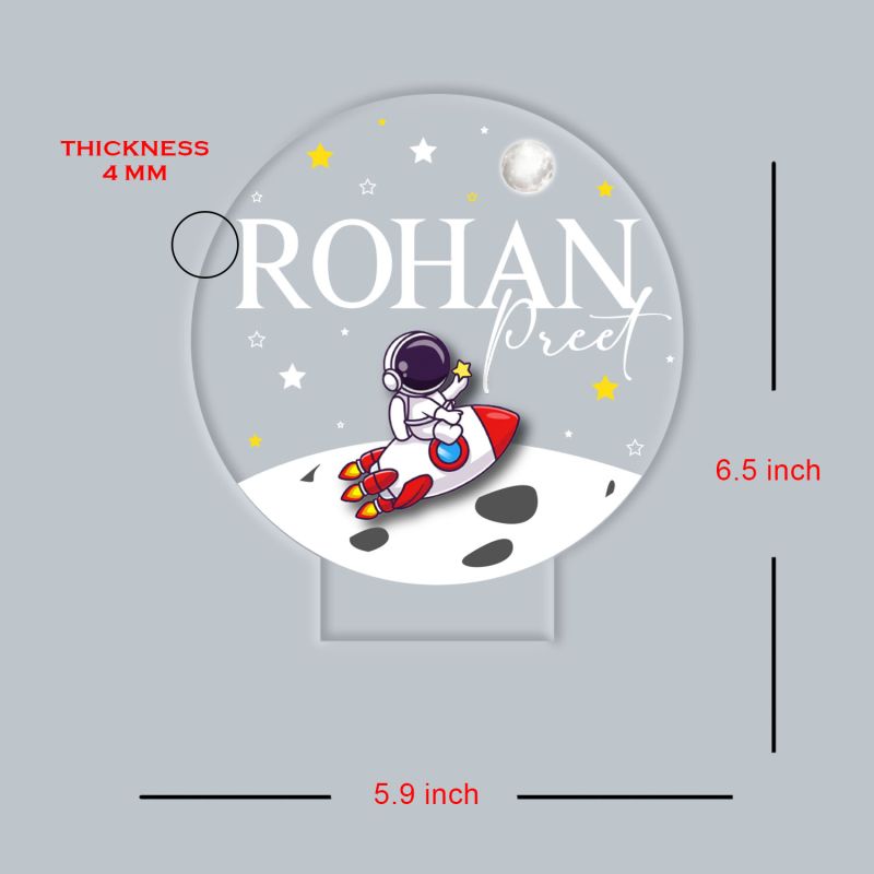 Personalized Name LED Night Light, Astronaut Space Theme Lamp with Warm White Light Custom Name Lamp Birthday Return Gift for Kids